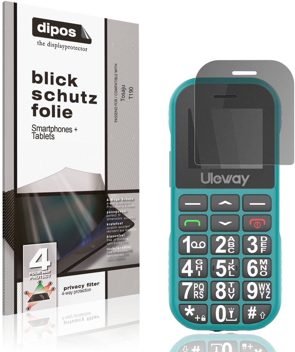 dipos – Matte Privacy Screenprotector geschikt voor Tosaju T190 | Anti-Spy Beschermfolie