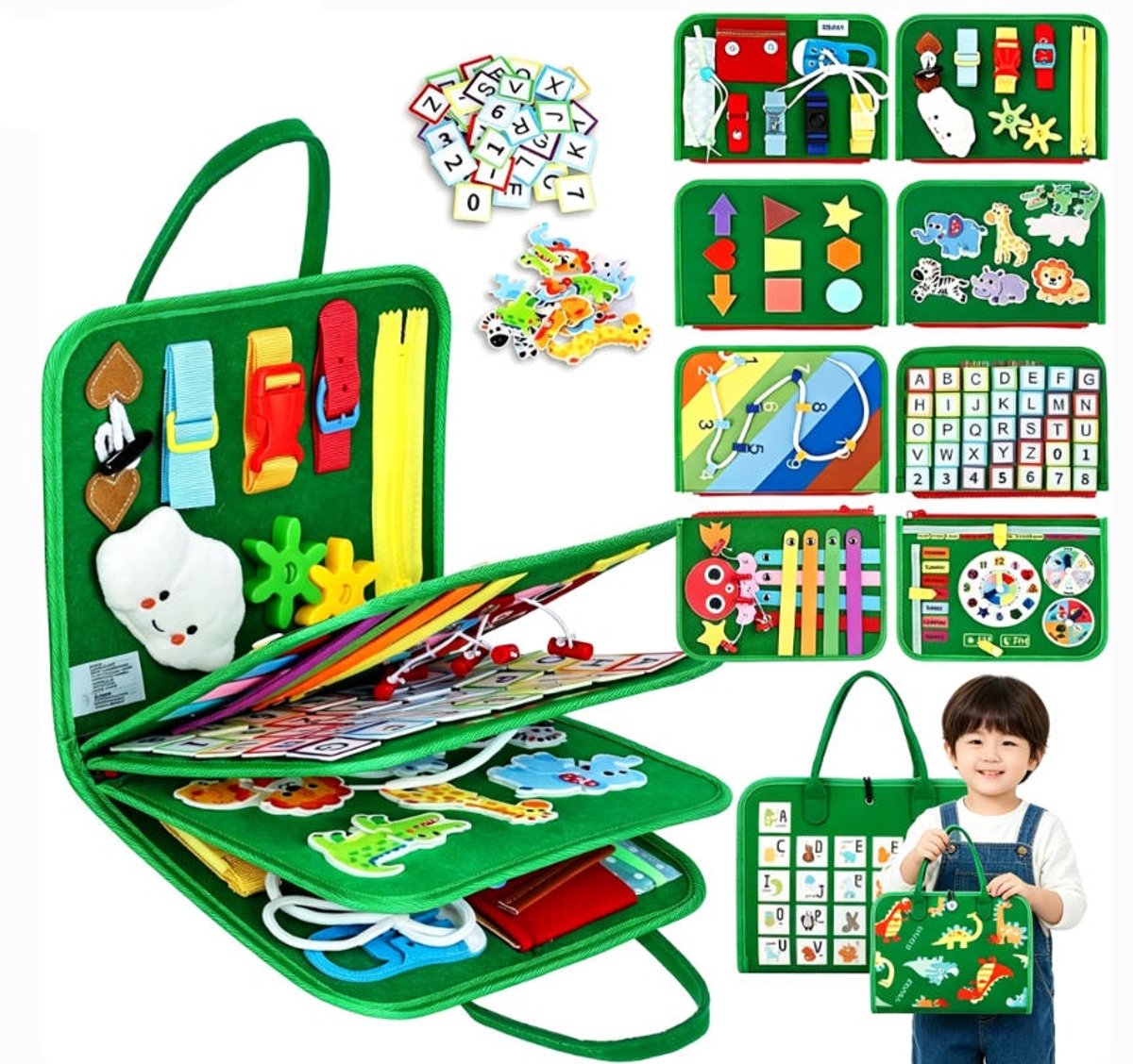 Busy Board - Montessori speelgoed - Activiteitenbord - Sensorisch speelgoed - Educatief speelgoed - Montessori activiteitenboek