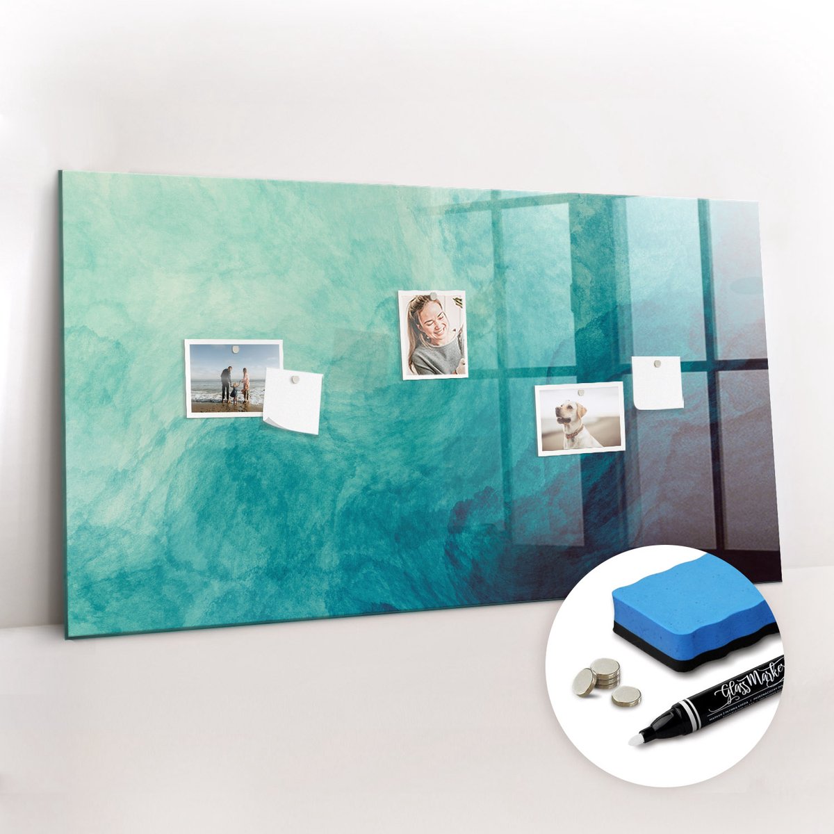 Tulup Whitebord - Abstractiediepte - 120 x 60 cm - Veelkleurig Magnetische borden voor reismagneten - Gratis 5 Sterke Magneten + Whiteboard Marker & Wisser - Industrieel Wandbord - Magneetbord Rechthoekig - Planning Muur