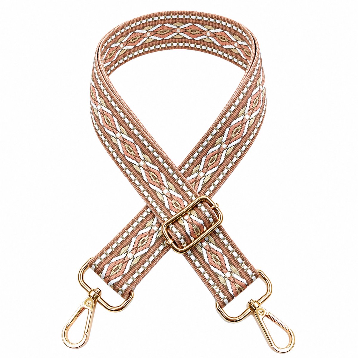 Consumerce® Verstelbare Tassenriem - Jacquard Brown - Schouderband voor Tas - Schouder Band Bag Strap - Schouderriem - Tashengsel Crossbody