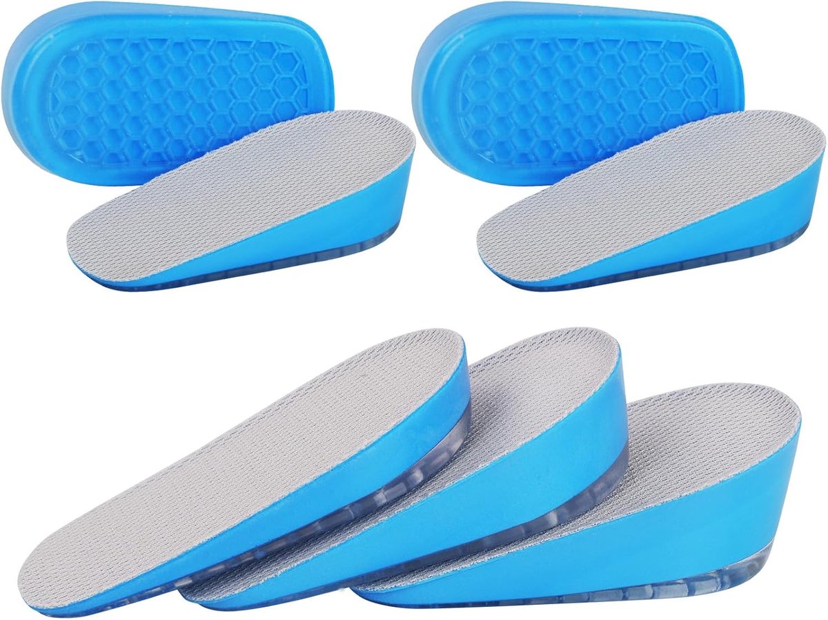 Gel Hoogteverhogende Inlegzolen, 2 Paar Onzichtbare Hoogteverhogende Inlegzolen, Comfortabele Verhogende Inlegzolen, Elastische Schokabsorberende Hielkussentjes voor Mannen en Vrouwen, 3 Hoogtes