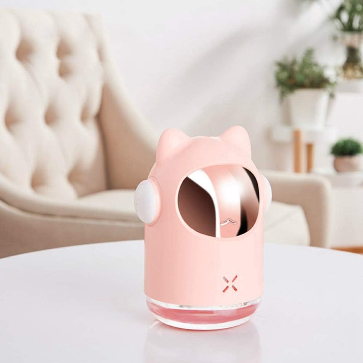 SnelShoppen - Mini USB Luchtbevochtiger met Koele Mist, Dempingsfunctie, Automatische Uitschakeling, Stil, LED Nachtlampje, Aroma Diffuser voor Thuis,