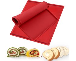Grote Siliconen Bakmat, 2 Stuks Antiaanbak Bakbladen voor Taarten, Koekjes en Swiss Roll Bakken, Ideaal voor Koken en Bakken