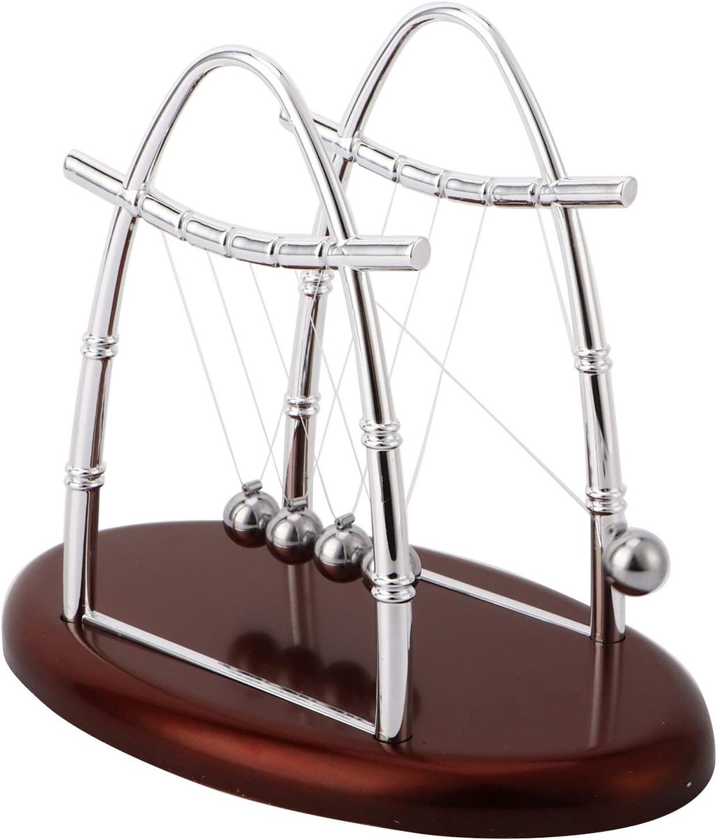 " Newton Cradle Balance Ball met spiegel tafeldecoratie, Geschikt voor thuis en op kantoor Tafel Dynamische speelgoedaccessoires, Volwassen kinderen, wetenschappelijke fysica-gadgets "