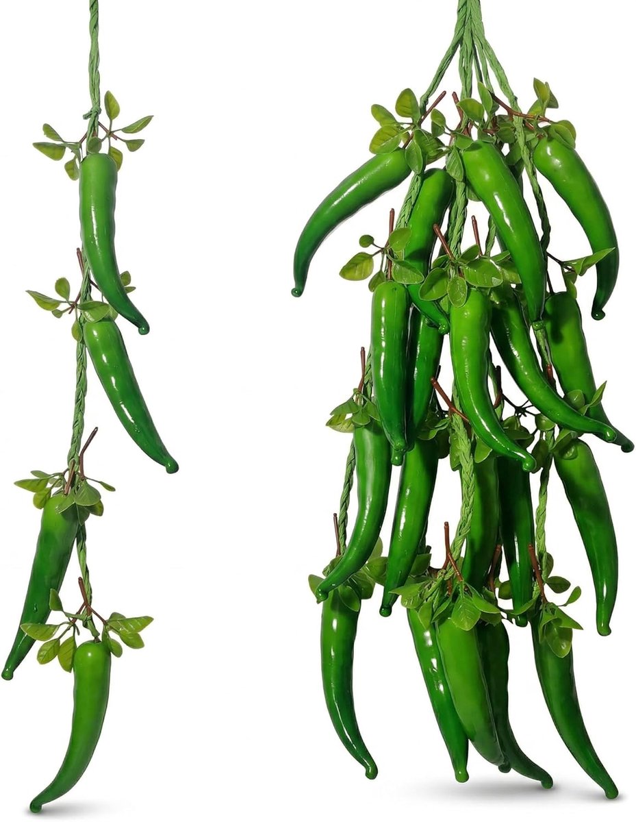 5 stuks simulatie kunstmatige levensechte nepgroenten kunstmatige knoflook rode chilipeper nep groenten hangend touw thuis keuken party wanddecoratie fotografie rekwisieten
