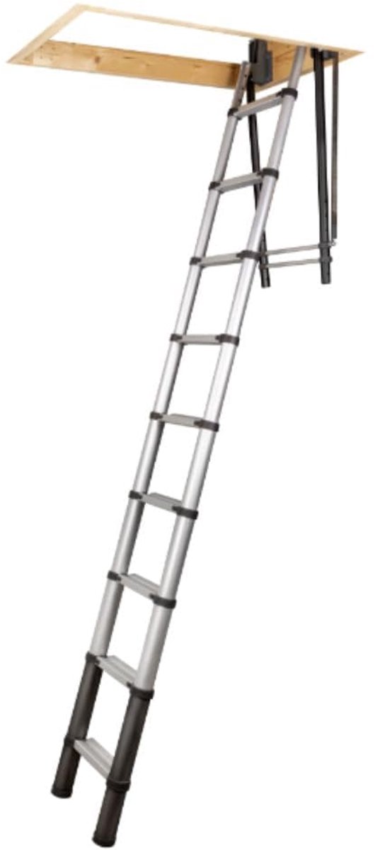 SnelShoppen - Telescopische Loft Ladder Giraffe | Verstelbaar van 2,3 tot 2,7 m | Lichtgewicht Aluminium | Ideaal voor Huishouden, Klussen, En Onderho