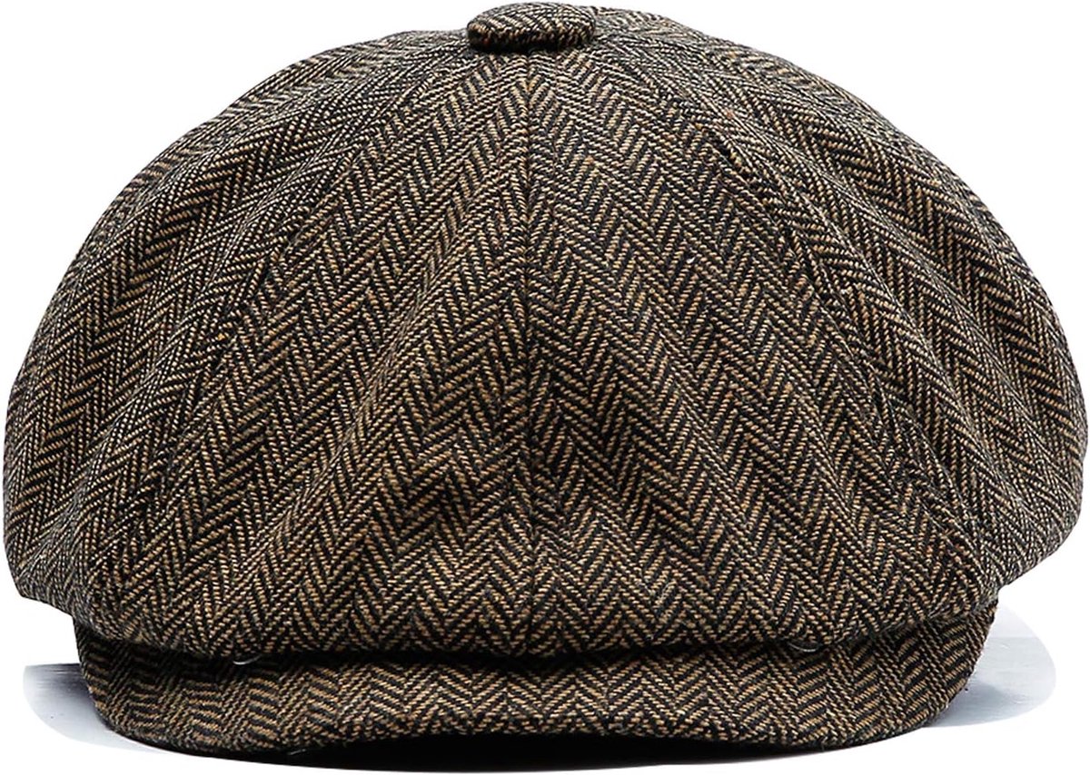Womens visgraat krantenjongen stijl doek platte pet 8 paneel bakker jongen tweed petten hoeden