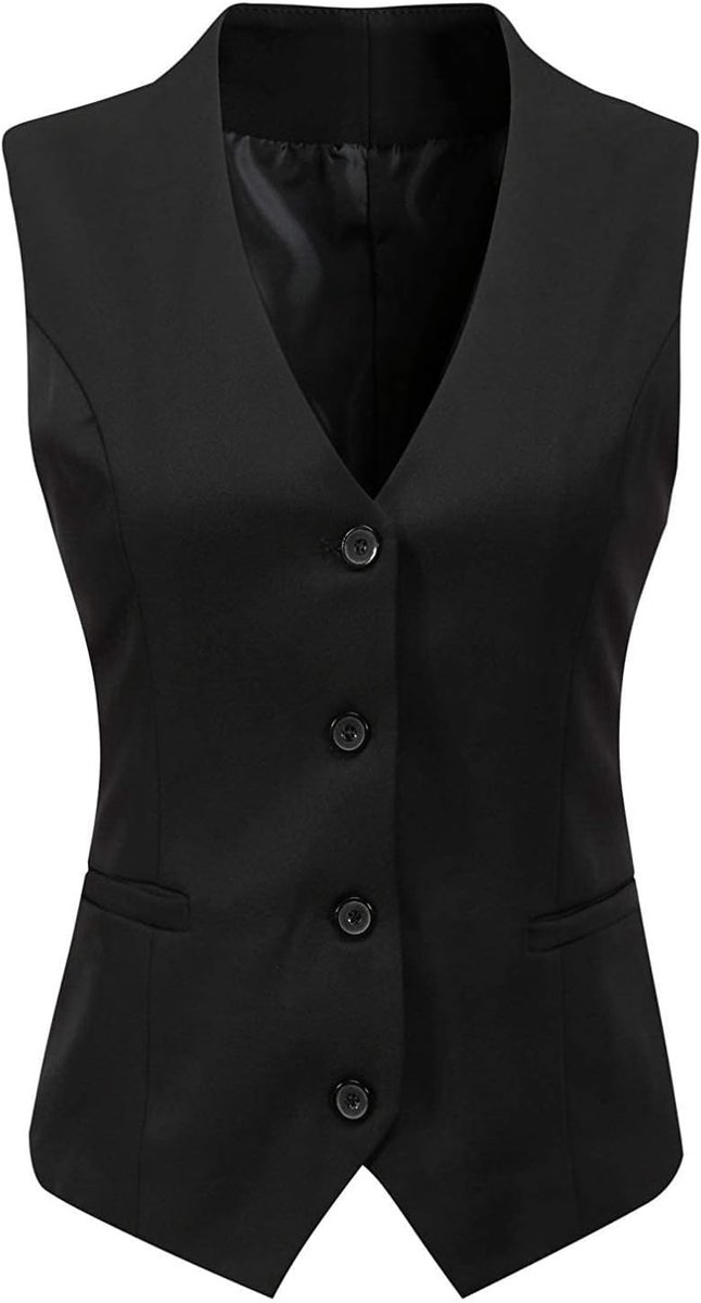 kostuumvest, gevoerd, button-up, V-hals, smoking, vintage jas, dressy, mouwloos vest