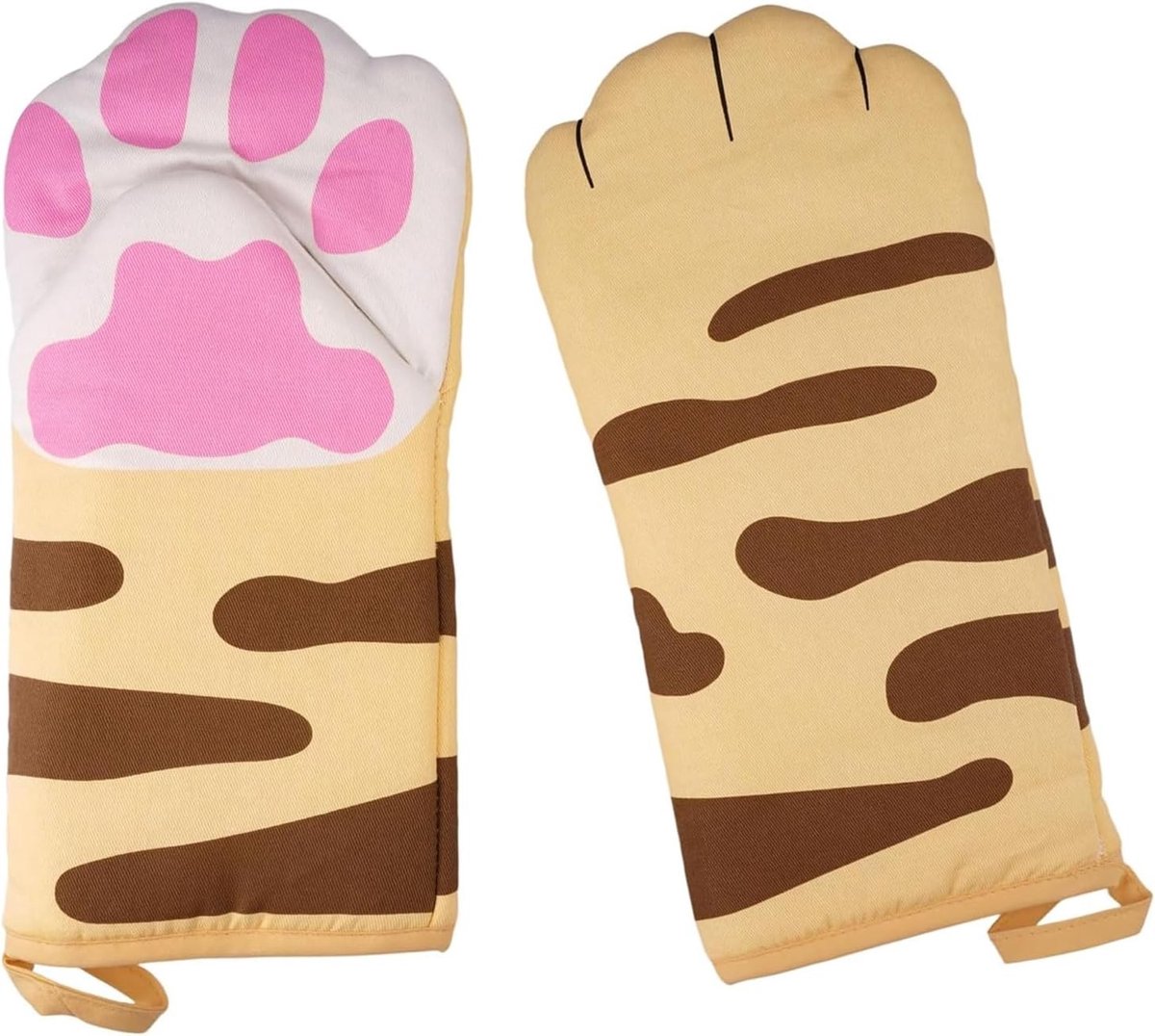Schattige Kattenklauwen Ovenwanten, Warmtebestendig tot 250°C, Antislip Keukenhandschoenen voor Koken, Grillen en Bakken