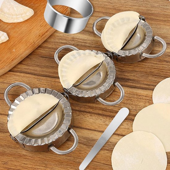 Makers, 3 stuks, roestvrij staal, ravioli-vorm, pelmeni-vorm met ravioli uitsteker en lepel, deegzakvorm voor het maken van dumpling en ravioli — afbeelding 2