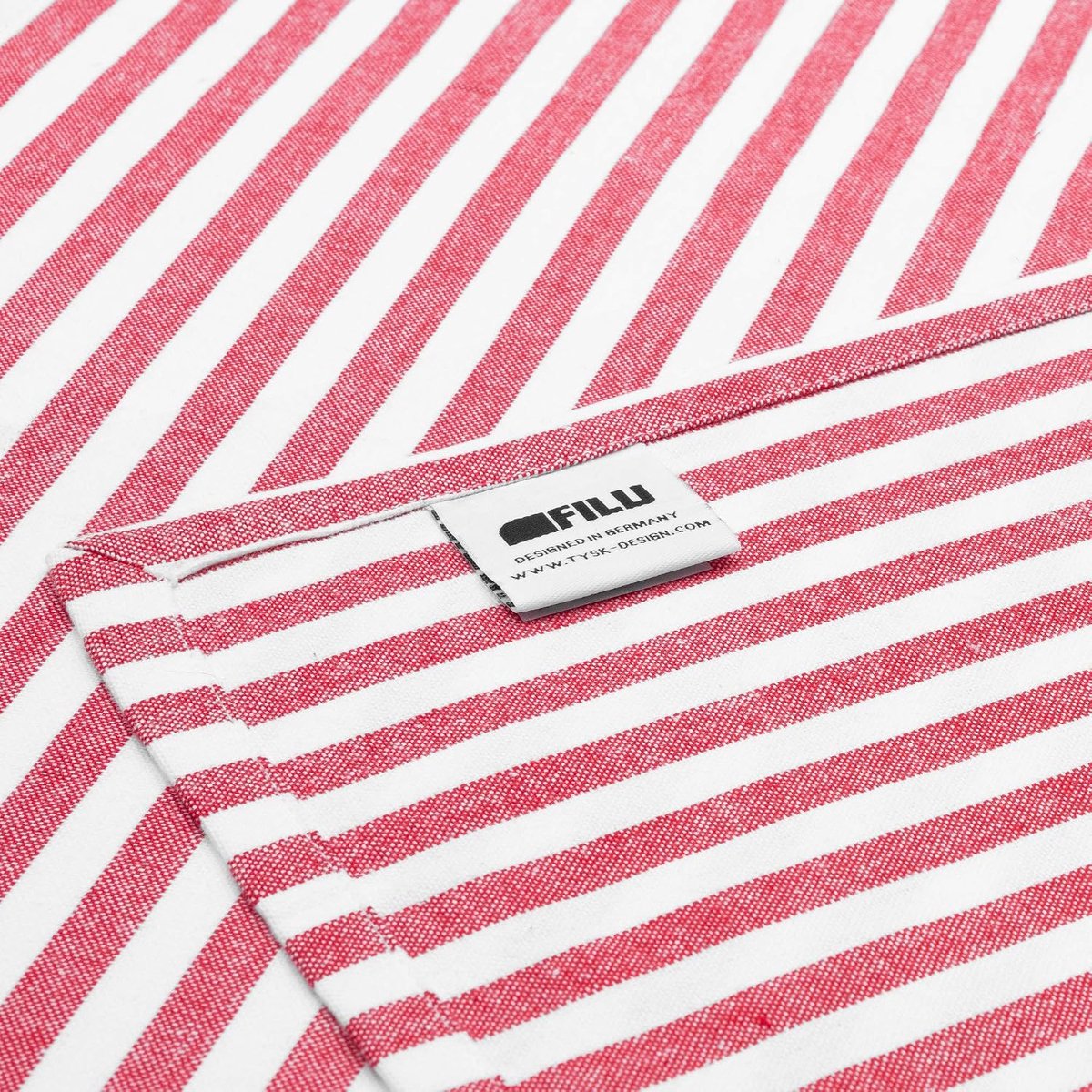placemat 4 stuks rood/wit gestreept (kleur en ontwerp naar keuze) 33 x 45 cm - hoogwaardige placemats van 100% katoen in Scandinavische landhuisstijl