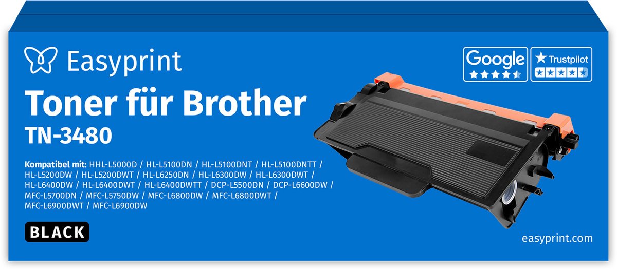 NIEUW: Easyprint Toner voor Brother TN3480, compatibel met Brother DCP-L 5500, HL-L 5000, MFC-L 5700, e.d., 1 stuk