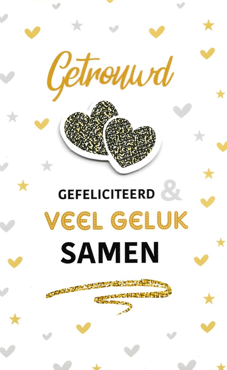 Wenskaart | 6 stuks | ADIOS applicatiekaart Getrouwd, gefeliciteerd & veel geluk samen
