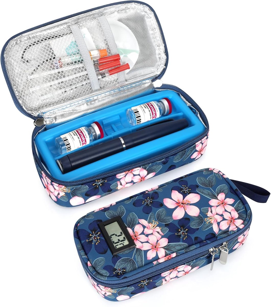 SnelShoppen - Insuline Koeltas voor Medicijnen, Isolerende Tas voor 10ml Flessen met IJscompartiment, Medicijn Vial Beschermhoes in Magnolia