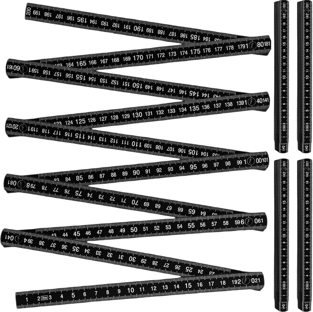 Plastic thumb stick - scale with - measuring rod metric in black - ShopVlot