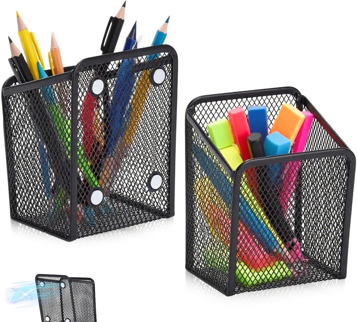 Magnetic Storage Basket, Magnetic Storage Basket, Metal Net, Magnetic Desk Organizer, Magnetic Pen Holder, Magnetic - ShopVlot
