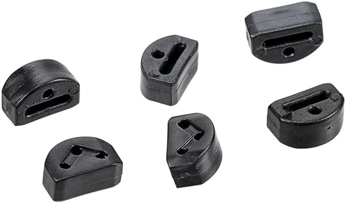 SnelShoppen - Pack van 6 Gitaar Snarenhouders, Snarengeleiders en Driehoekige Snarenriemen voor Klassieke Gitaar en Ukulele Accessoires, Zwart, Duurza