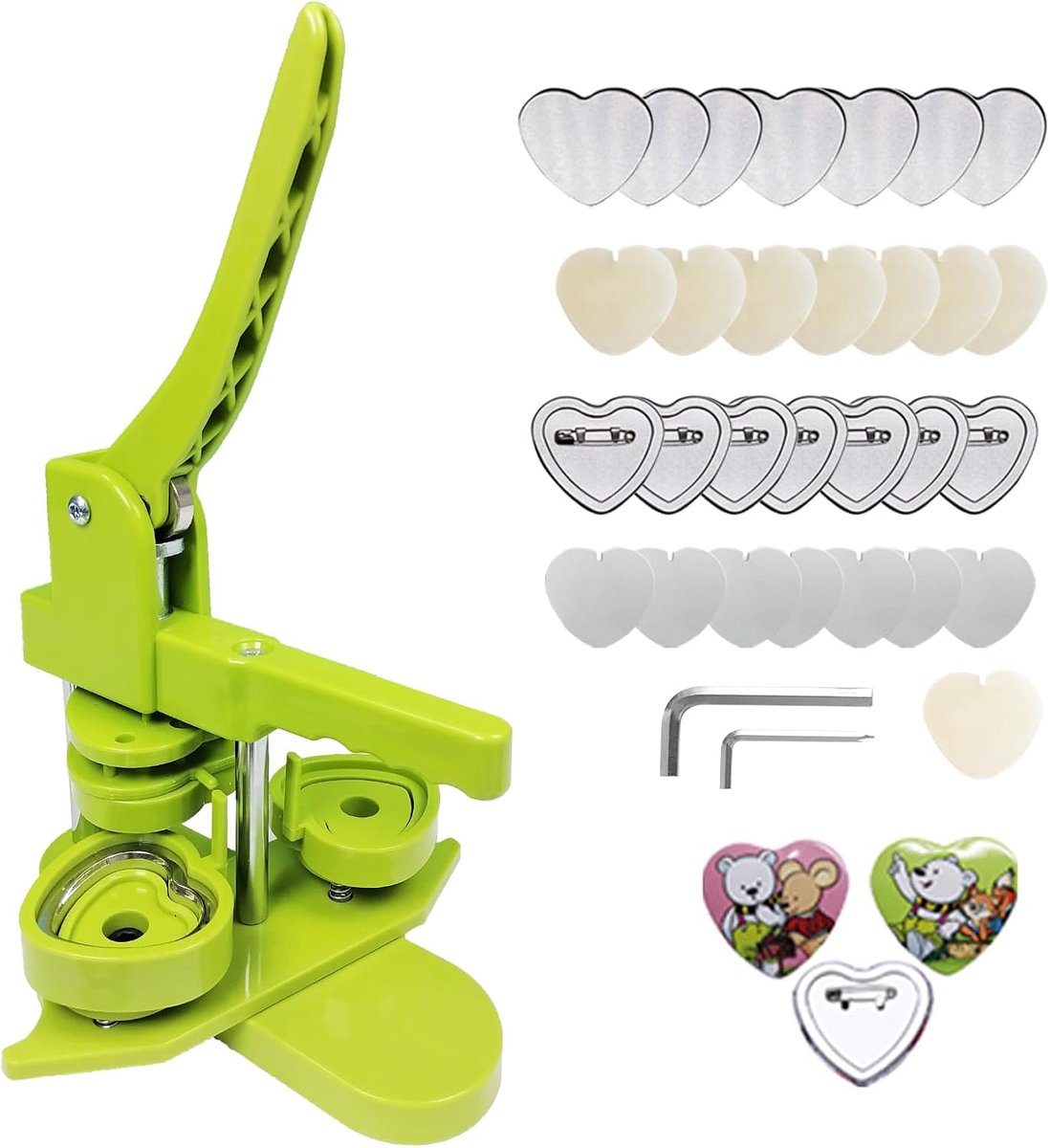 Button Maker Machine - Hartvormige DIY Button Maker - Inclusief 100 button onderdelen - ShopVlot
