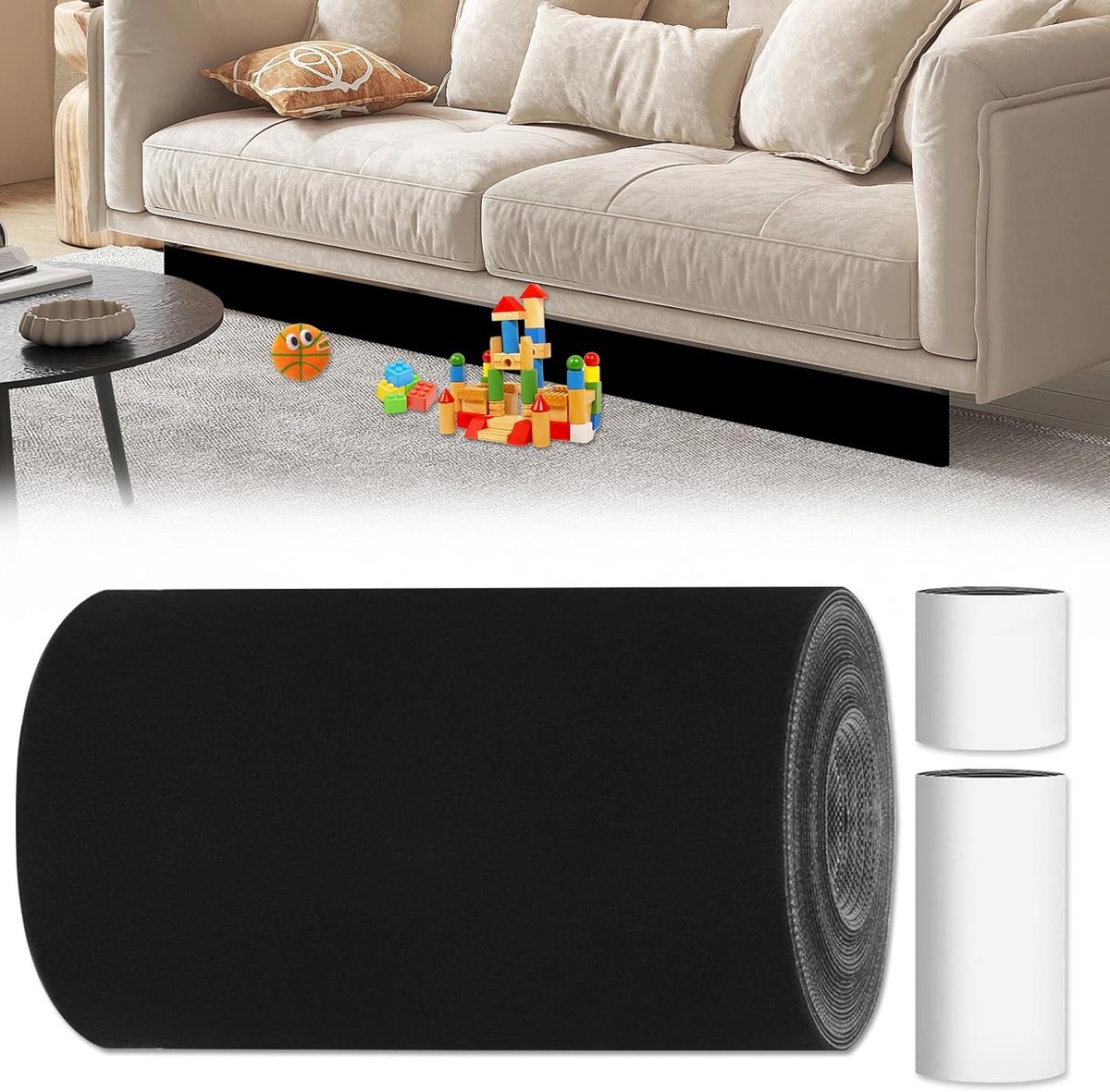 Sofa blocker 15 cm x 6 m - ruimtebeschermer onder meubels - voorkomt voorwerpen onder de bank - ShopVlot