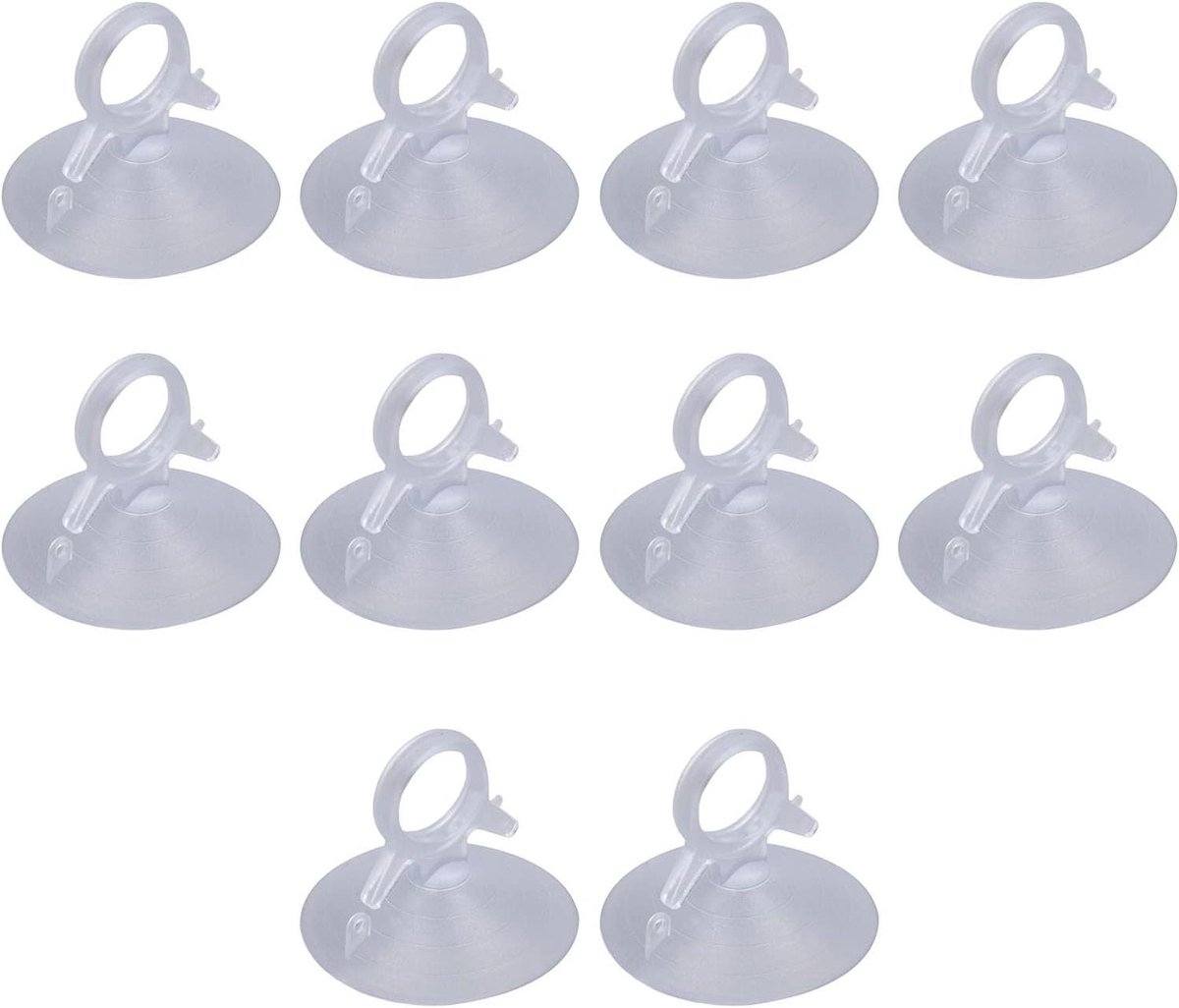 Zuignap met Trekring - Glaszuiger Sucker - Gladde Oppervlakken Verplaatsen - Zachte PVC Materiaal - 10 stuks - Transparant