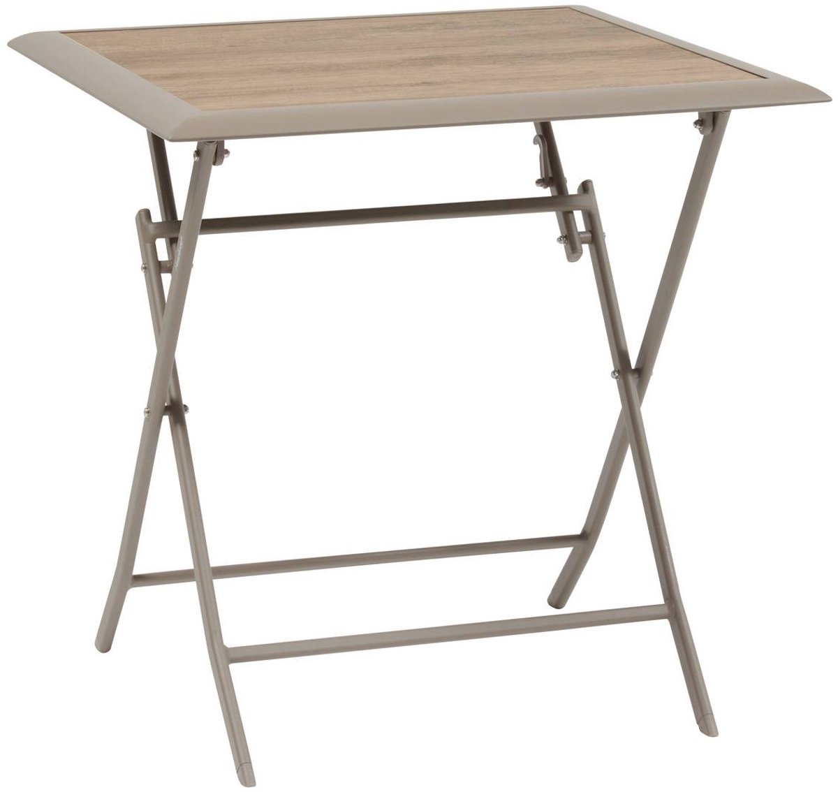 Opvouwbare tuintafel voor 2 personen van aluminium en glas met houtlook AZUA