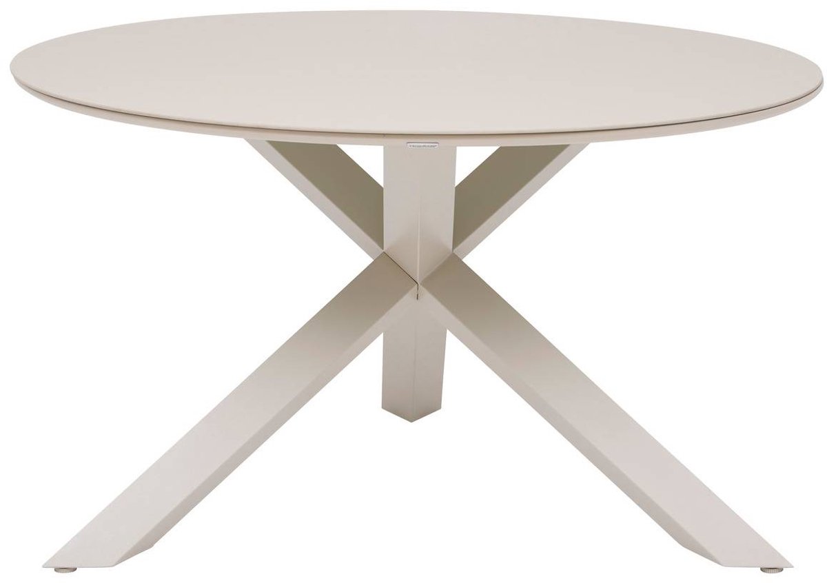 Ronde tuintafel voor 6 personen van gehard glas ORYON