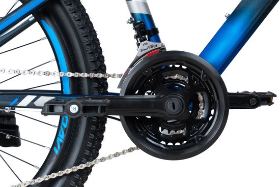 Davi Montaro - Kinderfiets - 24 inch - 21 versnellingen - Shimano - Schijfremmen - 130-160 cm - Grijs/Blauw - Jongen van Davi Montaro — afbeelding 2