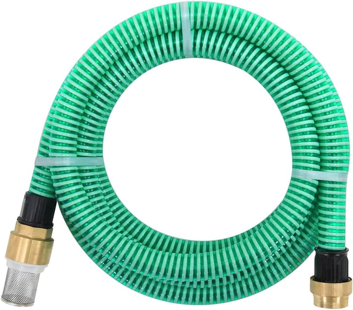 Zuigslang Tuinpomp - Aanzuigslang PVC - Water Verplaatsen - Met Voetventiel - 15 m 25 mm - Groen
