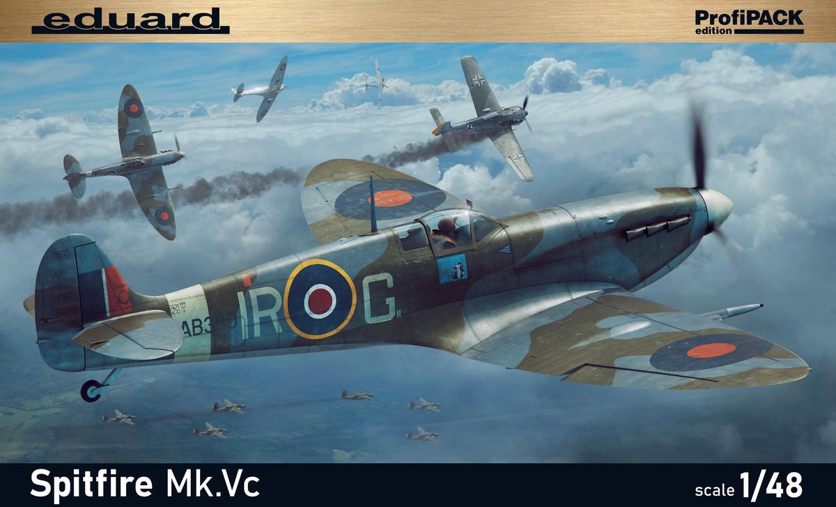 Eduard Modelbouwpakket Vliegtuigen - 82158 Supermarine Spitfire Mk.Vc - ProfiPACK Edition - Brits Jachtvliegtuig Plastic - 1:48 - Modelbouw