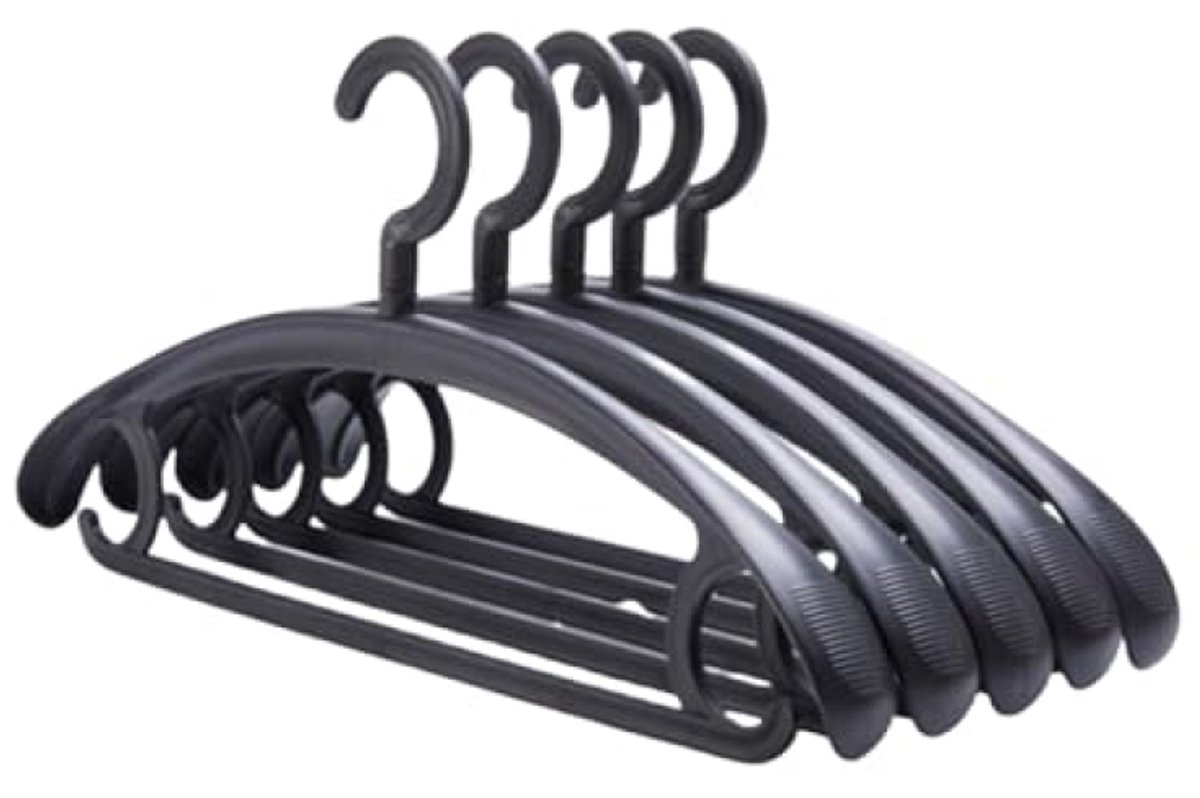 Huis Geluk 10 stuks zware kunststof kleerhangers - 25 lbs capaciteit - draaibare haak - brede antislip schouder - geschikt voor jassen, truien en broeken