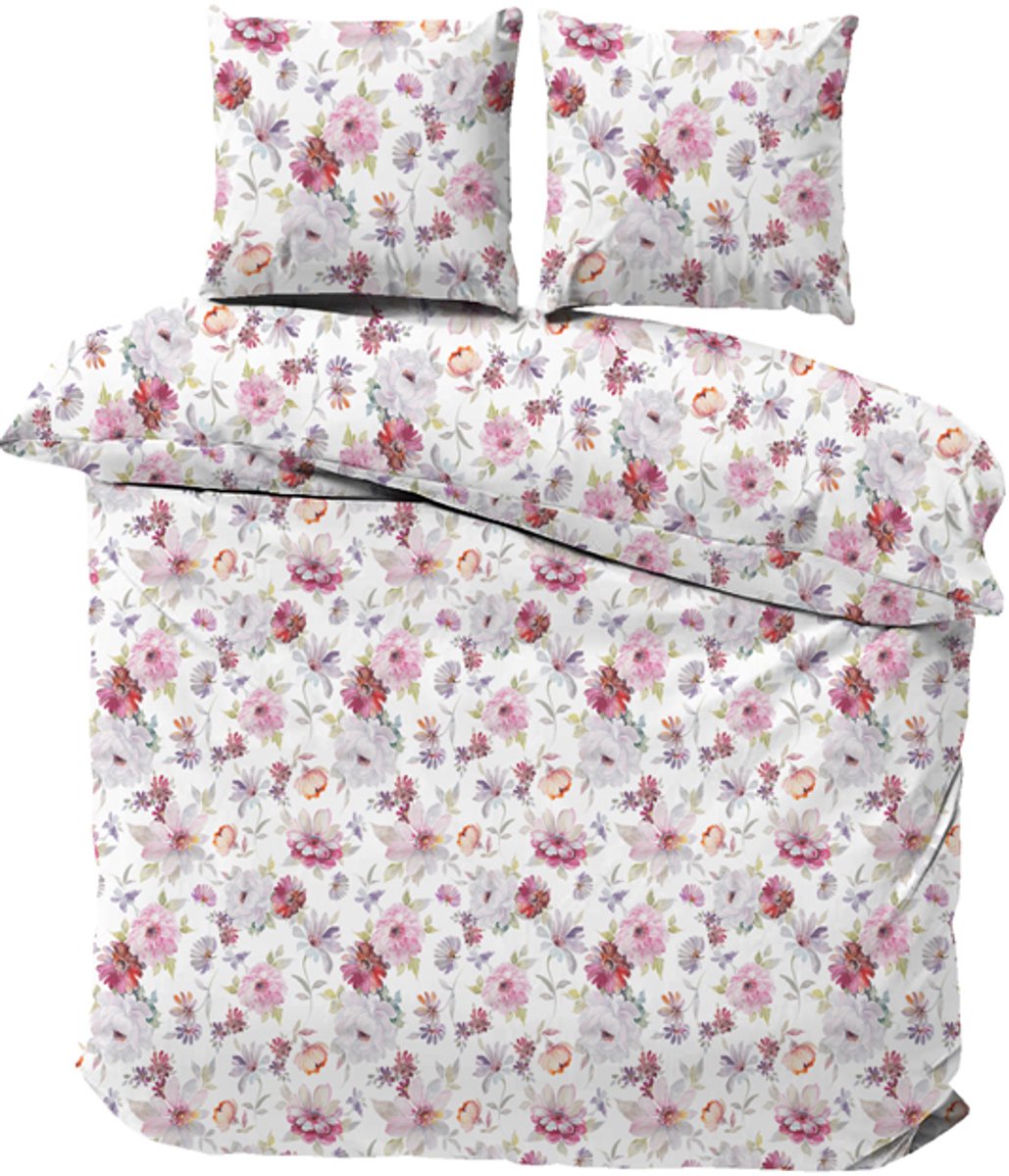 iSleep Dekbedovertrek Eline - Litsjumeaux XL - 260x200/220 cm - Roze