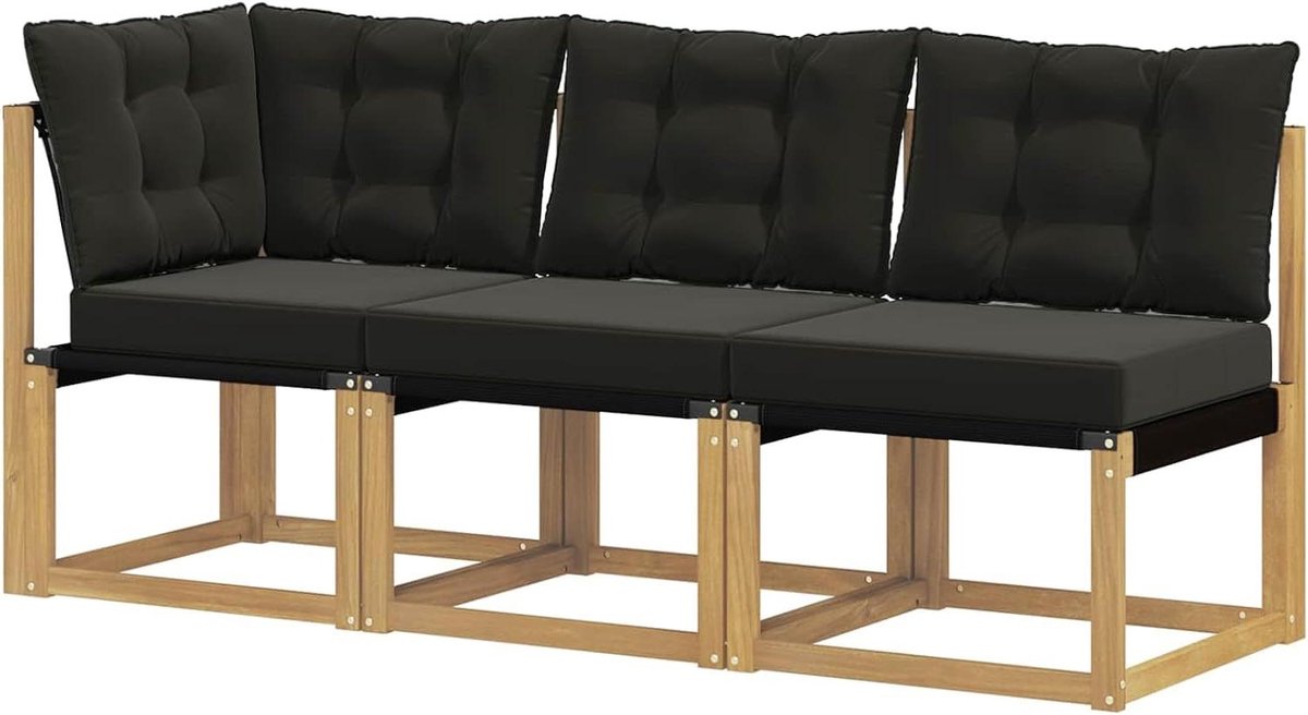 Loungeset Buiten - Tuinset Balkonmeubilair - Ontspannen Buiten - Modulair Ontwerp - 177 x 63 x 73 cm - Wit