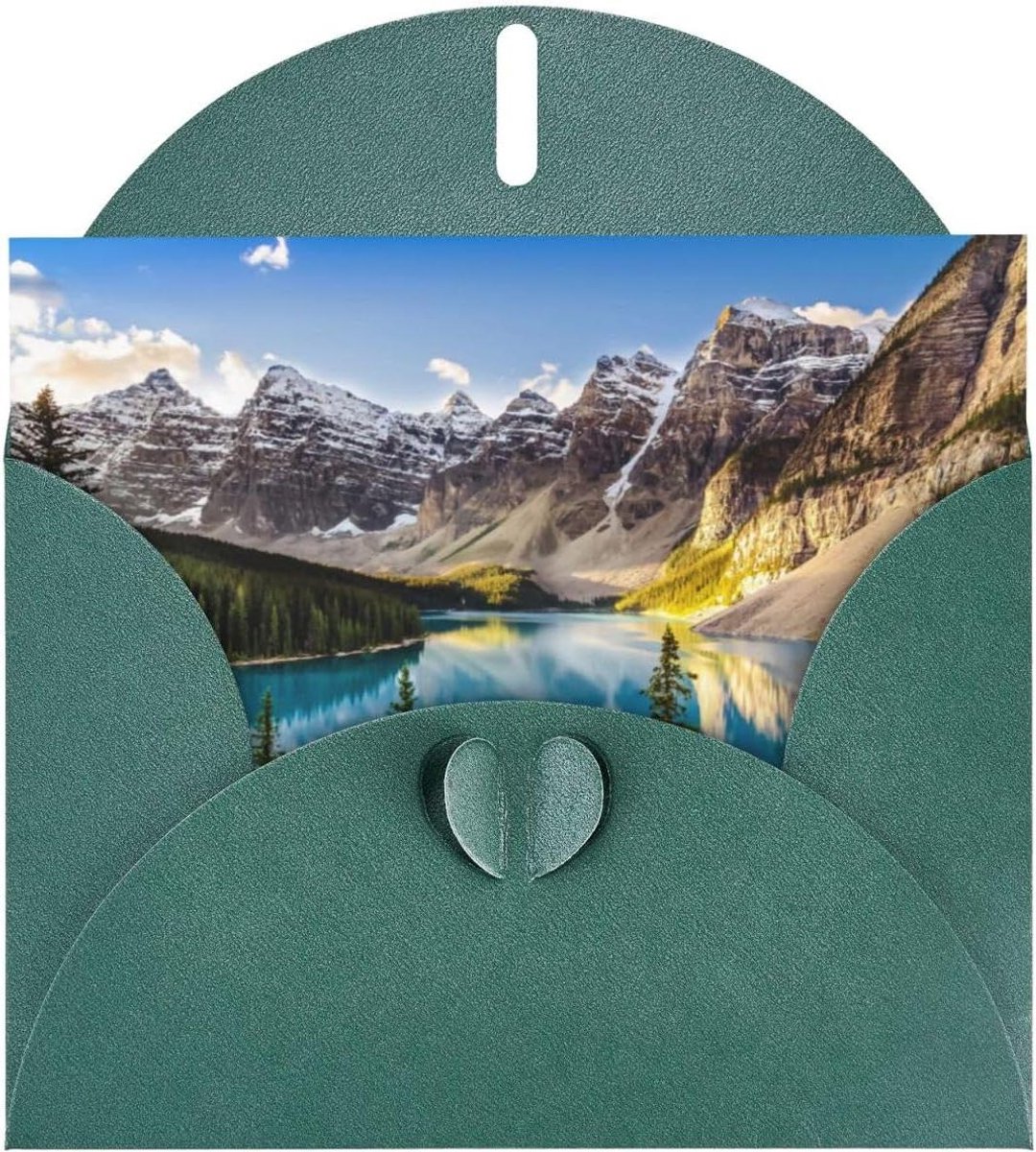 Wenskaart Parelmoer - Geprinte Kaart Ansichtkaart - Geleentheden Vieren - Dubbelzijdig Parelmoer Effect - 10x15 cm - Donkergroen