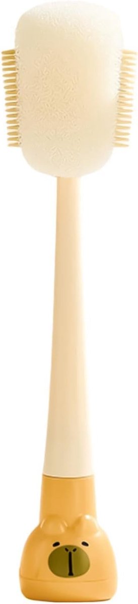 Flessenborstel - Flessenschrobber Rietjesreiniger - Flessen Reinigen - Dubbele Borstelkop - 375 cm - Capibara