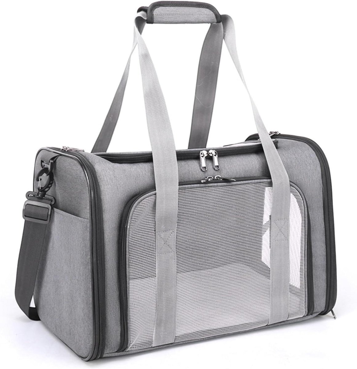 Dieren Transportbox - Reismand Kat Hond - Veilig Vervoer - Waterdicht Lichtgewicht - 48 x 32 x 32 cm - Grijs