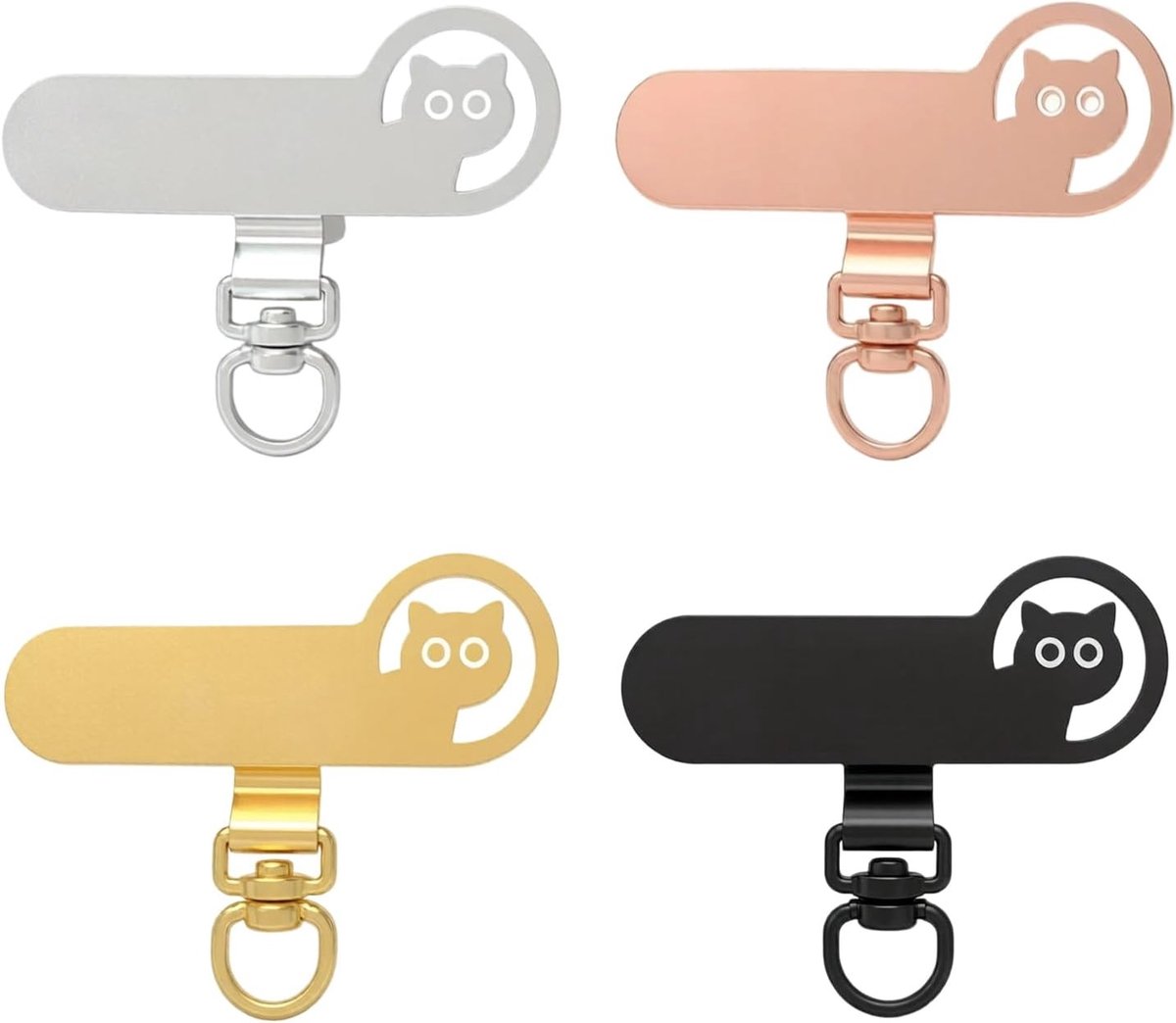 Set van 4 Universele Telefoonketting Pads - Multifunctionele Telefoonhouder, Kabelpatch en Accessoire voor Mobiele Apparaten