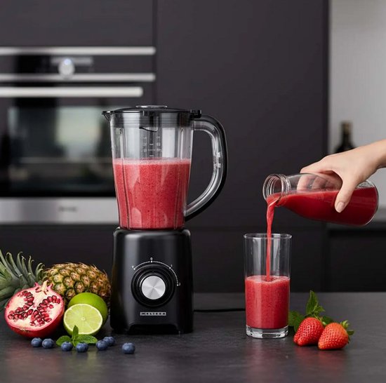 Blender - 1,5 Liter - 2 Snelheden - 4 RVS Messen - Auto Shut-Off - Zwart van Blender — afbeelding 2
