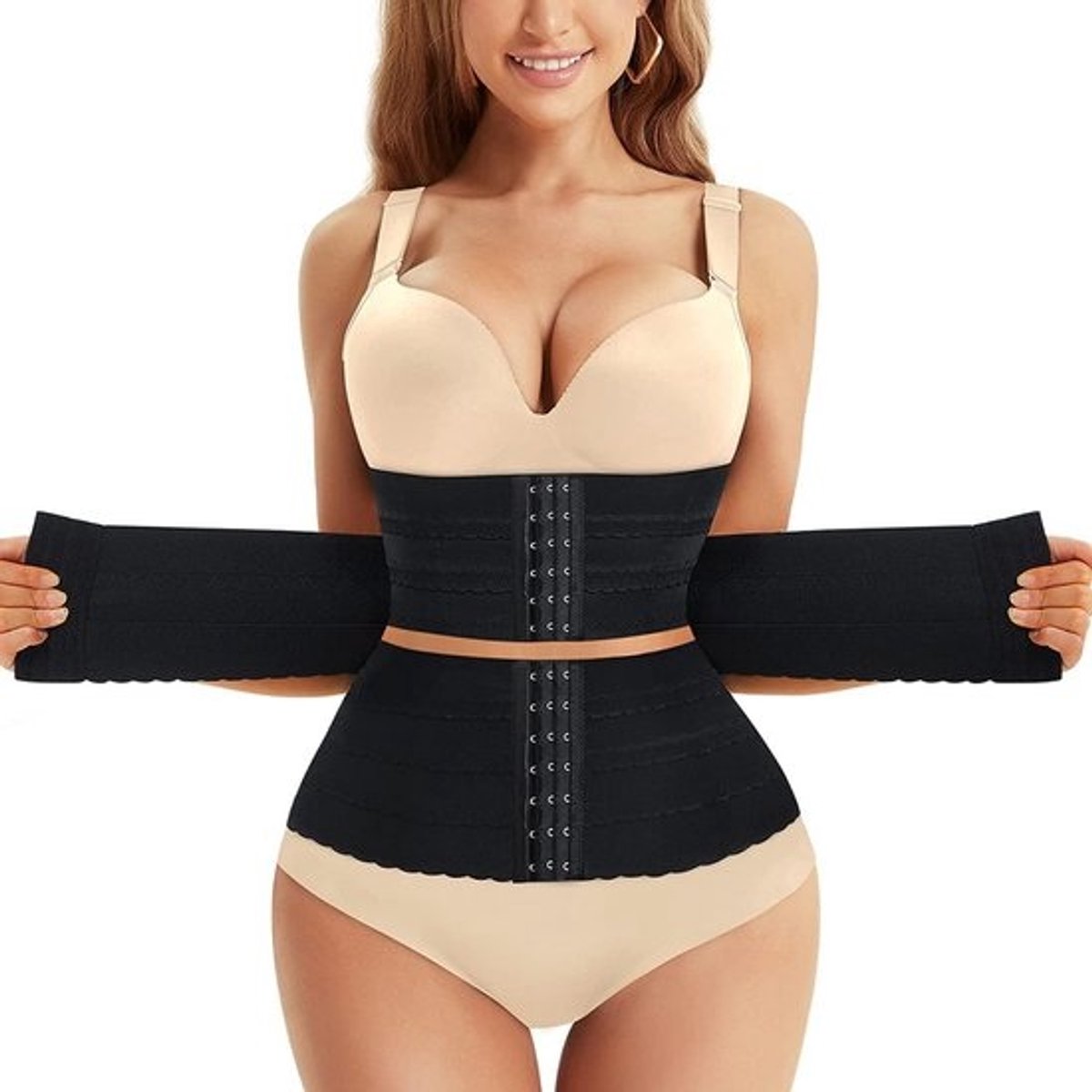 Tailletrainer en Korset voor Dames - Taille Cremeren en Buikomvang Verminderen - Zwart