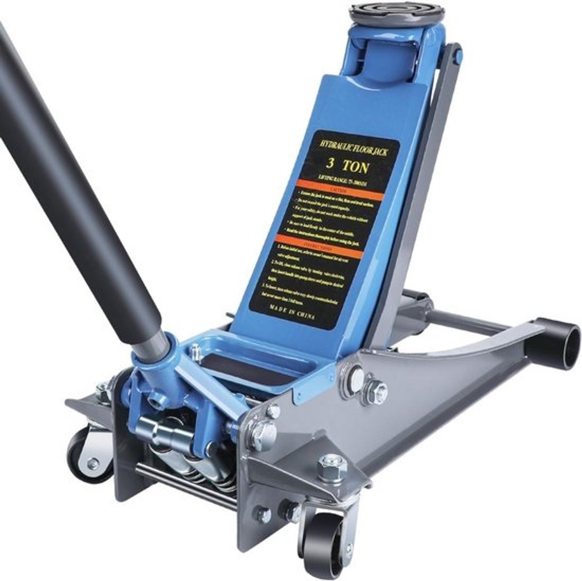 Vloerkrik - Autokrik Hydraulisch - Voertuigen Hefben - Dubbele Zuiger - 3 Ton Capaciteit - Blauw
