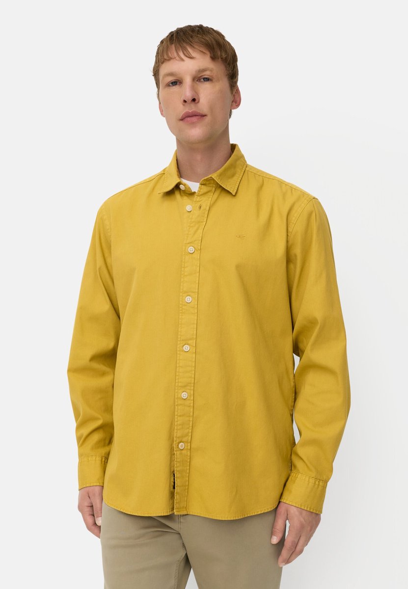 camel active Katoenen overhemd met kentkraag - Maat menswear-L - Geel