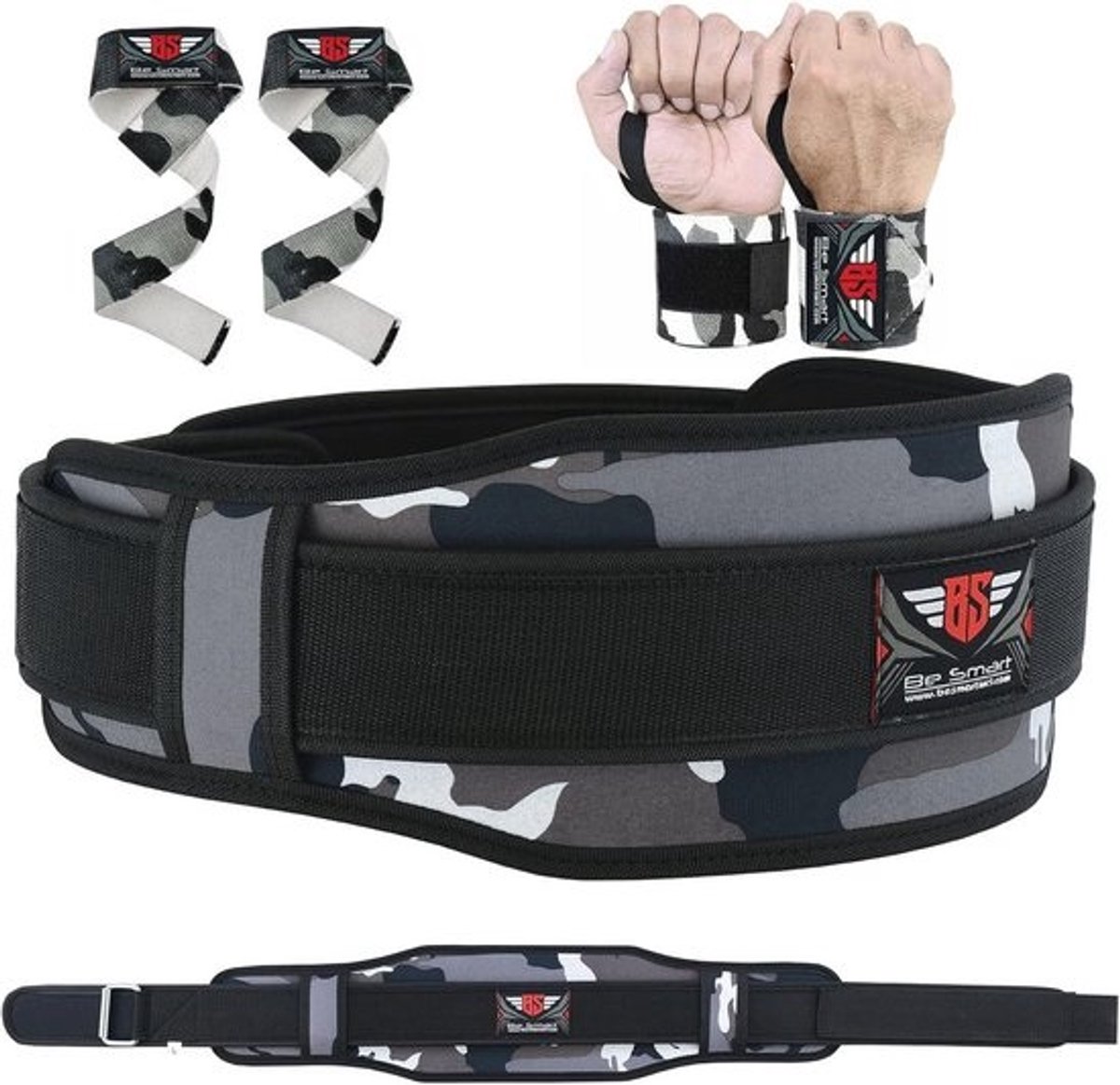 Neopreen Gewichtheffen Riem met Polssteun en Dubbele Brace Wraps