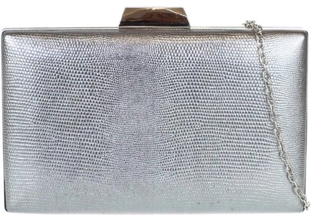 Dames Clutch Tas - Avondtasje Schoudertas - Feestelijke Gelegenheid - Harde Look - 20 x 12 x 3 cm - Zwart