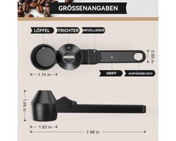 Koffielepelset Geschikt voor tamper, 2-in-1 koffielepel en tamper, 2-delige set, kan gebruikt worden Geschikt voor het nauwkeurig zetten van koffie, kan aan koffieblikken, haken of reisrugzakken worden gehangen.