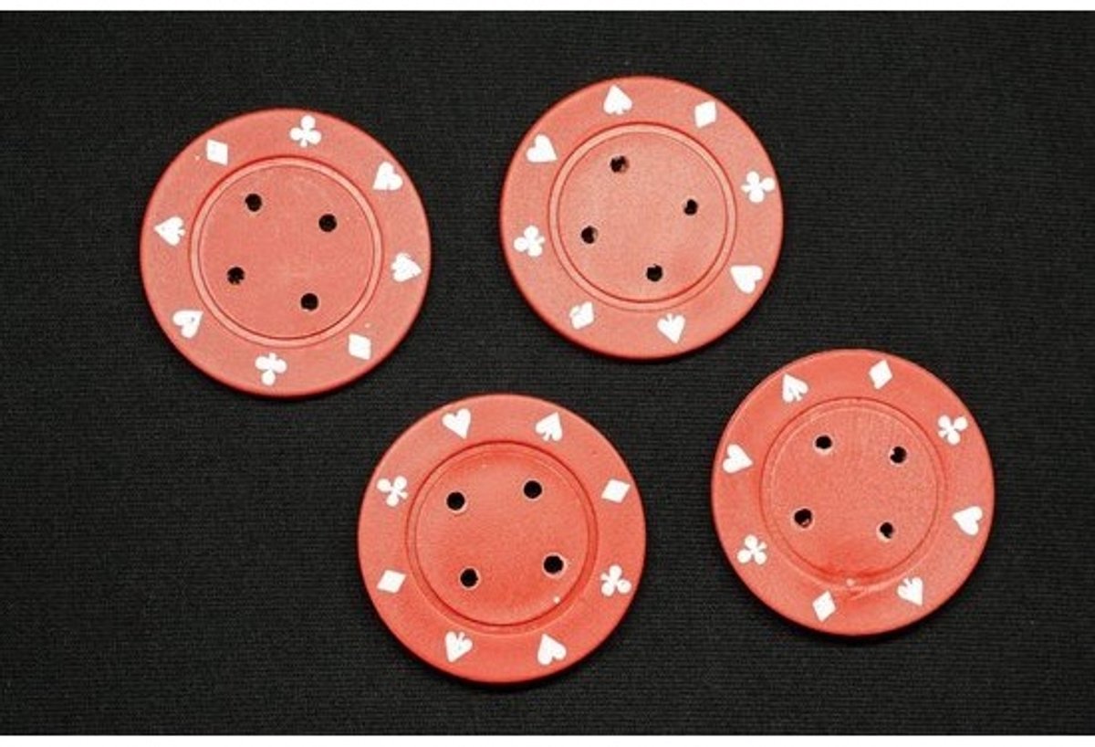Poker Chips Kopen - Casino Tokens - Spel Accessoires - Handgemaakte Kopen - 40mm Diameter - Rood