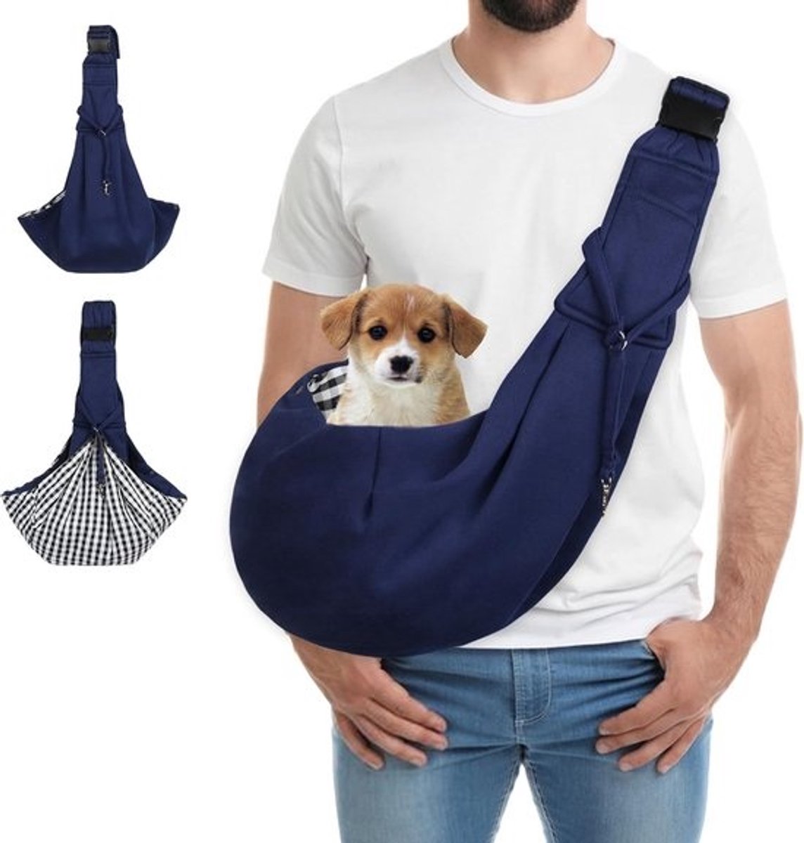 Verstelbare Draagdoek voor Kleine Honden en Puppy's tot 7,5 kg