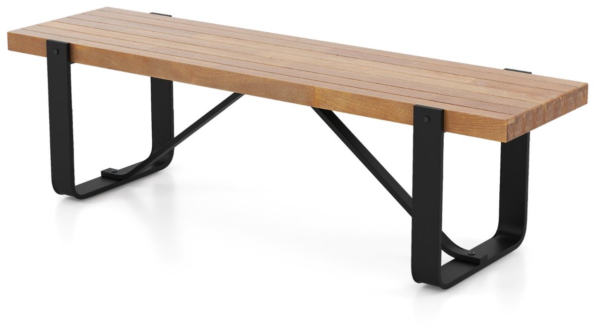 SureDeal® - Poef - Inkombank - Lange Gang Bank - Metalen Eetkamerbank Bedbank - Slaapkamer Gang Eetkamer - 152,5x43x44 cm - Naturel