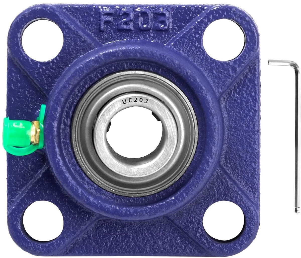 1 Stuk UCF203 Vierkante Flenslagerbehuizing met Oliemondstuk, 17mm Binnen Diameter, Geschikt voor Industrie en 3D Printers, Duurzaam en Efficiënt