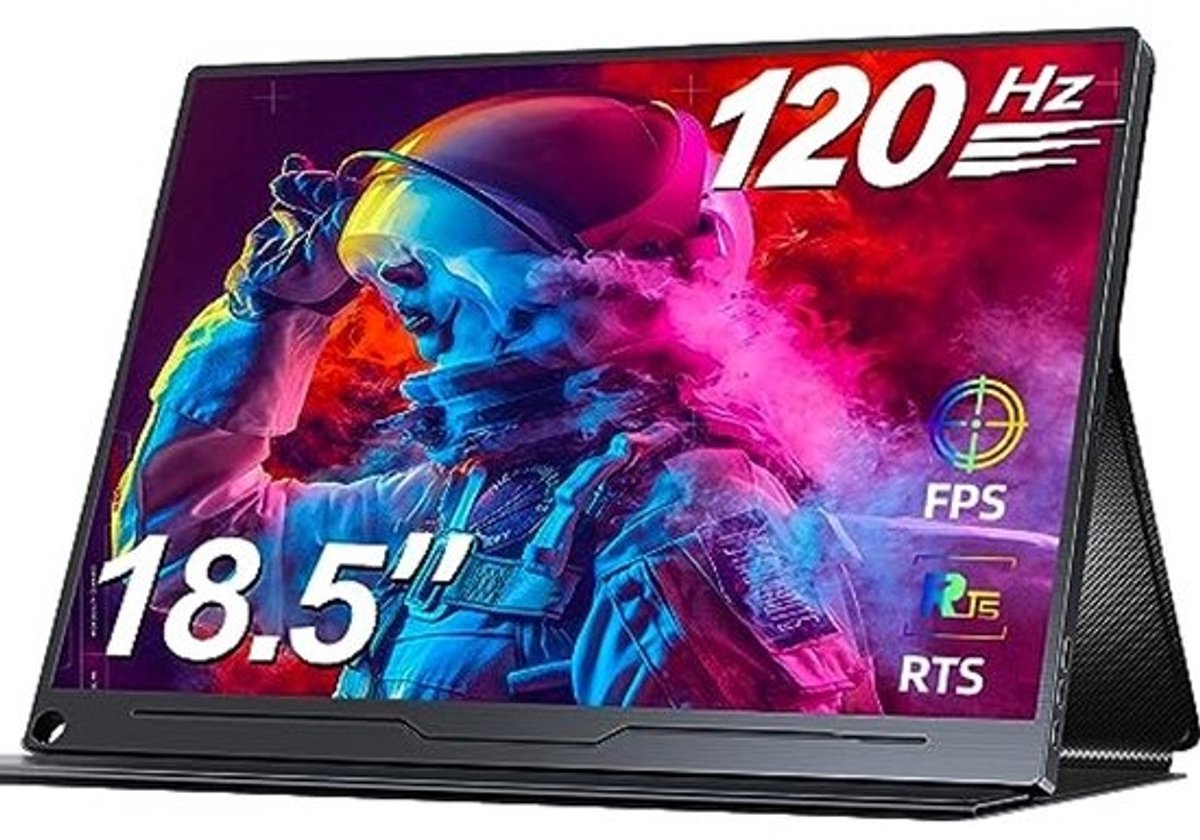 UPERFECT 18.5 Inch 120Hz Portable Gaming Monitor with 1920x1080 Full HD IPS Eye Care Mat Screen USB C Mini HDMI for Laptop PC PS4/5 Xbo Raspb Pi, Metal Housing, VESA compatible