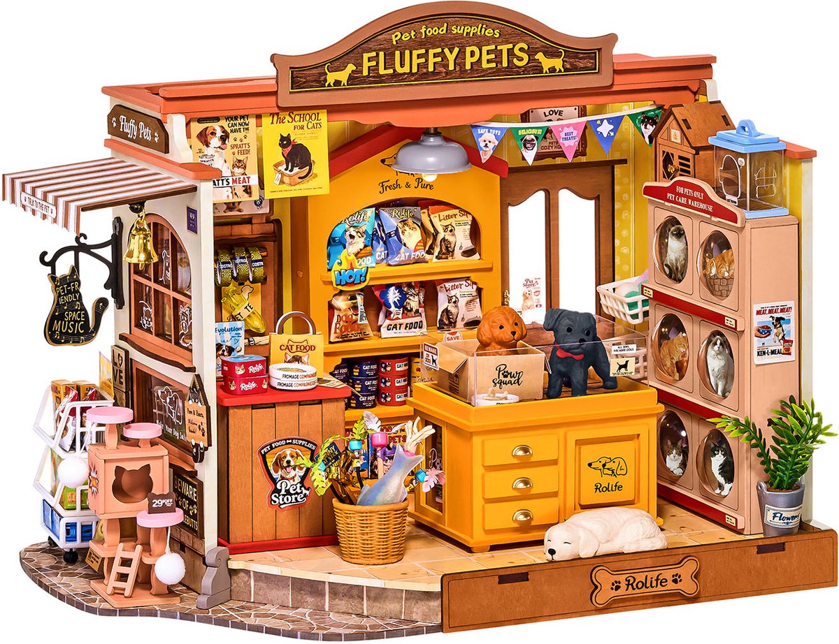 Rolife Fluffy Friends Hub - Rolife DIY Miniature House Series - DG185 - Miniatuur - Knutselen - Bouwpakket