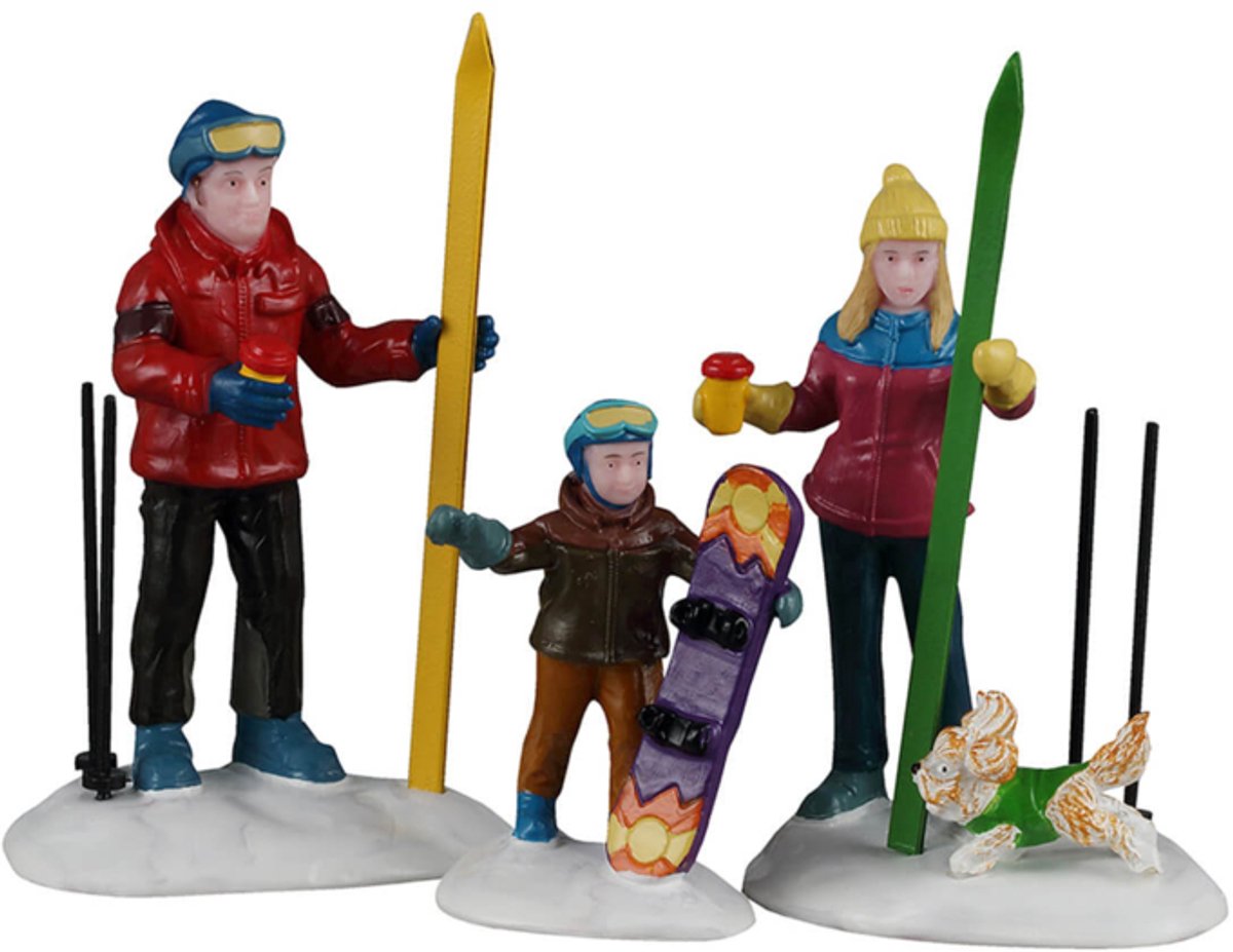 Lemax - Family Ski Day - Set van 3
